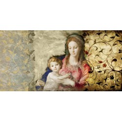 Simon Roux "Virgin Mary" - Capezzale Moderno d'Autore su Canvas da Artigianato Veneziano