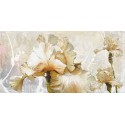 Sestillo"Vanilla Iris 1" quadri moderni con fiori astratti pronti da appenere con misure a scelta