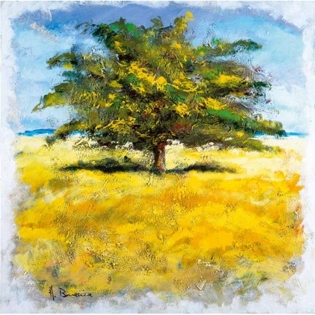 Adelio Bonacina"Quiete d'Estate".Author's canvas print stretched on woodframe with fascinating tree image