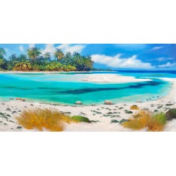 Tropical Paradise,Benson.High Quality Original On Demand Picture with marine landscape White & Blue
