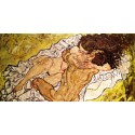 Egon Schiele,The Embrace.Castom made classic masterpiece with naked couple figure for Bedroom Decor