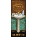 Knutsen"Francais De Bain 1"-stretched canvas diptych/single picture for Bathroom or Toilet