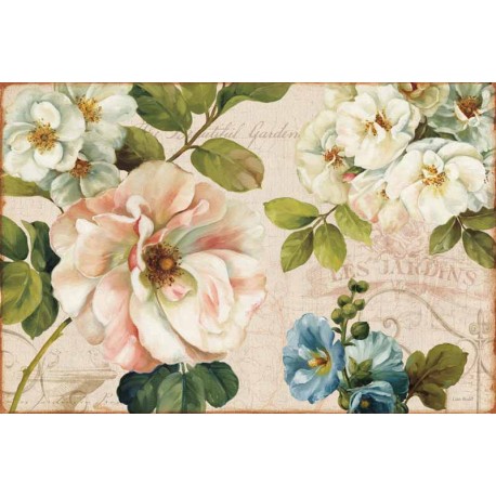 Schlabach"Le Jardin Printemps",Shabby-New Country style Stretched Canvas with roses