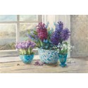 Nai"Scented Spring",home decor Stretched Canvas with bulb plants and hyacinths, 100x150cm or other sizes
