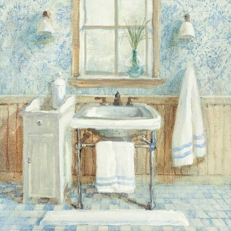 Nai"Victorian Sink 1", 3cm high stretched canvas with romantic bathroom