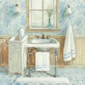 Nai"Victorian Sink 1", 3cm high stretched canvas with romantic bathroom