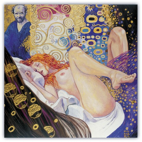 "Gustav Klimt-Il Pittore e la Modella"Milo Manara.quadri di fumetti originali con Certificato di Autenticità