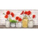 Jenny Thomlinson,Poppies in Mason Jars - high quality print on canvas or artistic paper