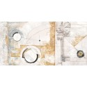 Arturo Armenti"Vestigia", abstract post modern pictures in total white and gold yellow