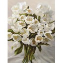 Leonardo Sanna - Bouquet Blanc. Quadro best seller d'Autore italiano con magnifico mazzo di tulipani bianchi