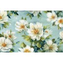 Lisa Audit"Reflections 1"shabby-New Country style modern stretched canvas with savage white roses