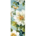 Lisa Audit"Reflections 4"shabby-New Country style modern stretched canvas with white roses