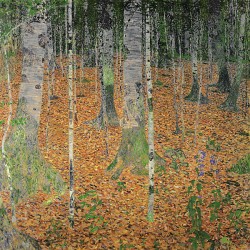 Gustav Klimt -Foresta di betulle Stampa Fine Art su Canvas Misure Multiple per Soggiorno o Camera