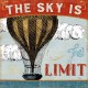 Pela Studio"A Great Journey 1" stretched canvas print on 3cm high wooden frame with quote and hot air balloon image
