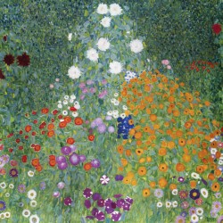 Gustav Klimt - Giardino Fiorito Stampa Fine Art su Canvas Misure Multiple per Soggiorno o Camera