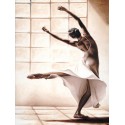 Young "Dance Finesse" immagine d'Autore in verticale con ballerina moderna - Seducente quadro in bianco e marrone