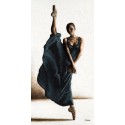 Young "Equilibrium" immagine d'Autore in verticale con ballerina moderna - Seducente quadro in bianco e marrone