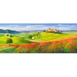 Galasso - "Borgo in Toscana" high quality print on Canvas or Paper for Home Decor with typical Tuscan landscape