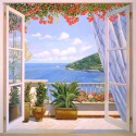 "Finestra sul Mare"Del Missier-view from window picture 100x100cm or others