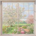 "Window over the Garden",Del Missier-view from window picture 100x100cm or others