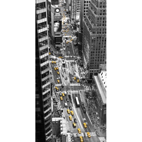 Michel Setboun"Yellow taxi in Times Square"-vertical aerial shot over yellow taxis in new york city