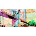 Eric Chestier "The Bridge 2.0" - new york view with famous bridge in a new pop art version
