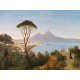 "Vista da Posillipo"August Zimmermann. Quadri Famosi con vista su Napoli e Vesuvio, Misure Varie