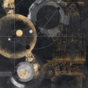 Proporzione - Arturo Armenti, quadro astratto nero con oro per arredi moderni o classici