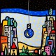 Wallas, M'illumino di Luna.quadri moderni colorati 100x100 o altre misure su canvas o carta