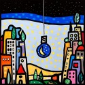 Wallas, M'illumino di Luna - Modern colorful picture with landscape and light-bulb