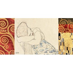 Gustav Klimt "Woman Resting" - Classic Art Picture for Home Decor in a modern design rendition