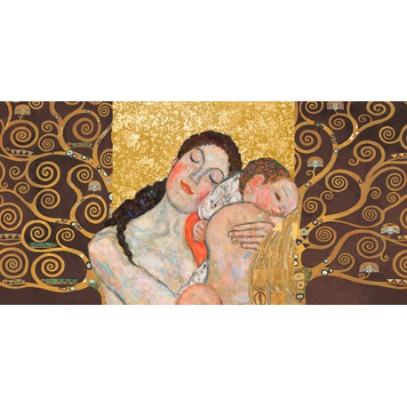Gustav Klimt-Il Bacio (dettaglio in oro) Stampa Fine Art su Canvas ad alta risoluzione in Misure Multiple per Soggiorno o Camera