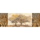 Golden Trees, Lucas -Quadro Moderno con alberi dorati per capezzale o sopra il divano