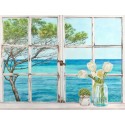 Dellal "Ocean View", Desiderable Fine Art Picture with Landscape View from Window