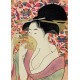 Utamaro Kitagawa Courtesan Quadro Pronto con Stampa Fine Art