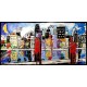 Citycolor, Wallas-quadri moderni colorati con paesaggio di Lago cm50x100 o altre misure