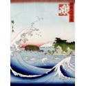 Hokusai -"Mont Fuji derriere la mer agitee