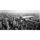Anonimo "DC-4 over Manhattan" Quadro con Stampa Alta Risoluzione con New York in Misure Multiple e Grande Formato
