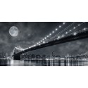 Janis Lacis Brooklyn Bridge at Night, New York City Quadro Stampa Alta Risoluzione