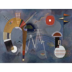 Wassily Kandinsky- Round and Pointed Quadro Pronto con Stampa Fine Art per Soggiorno, Ufficio o altro