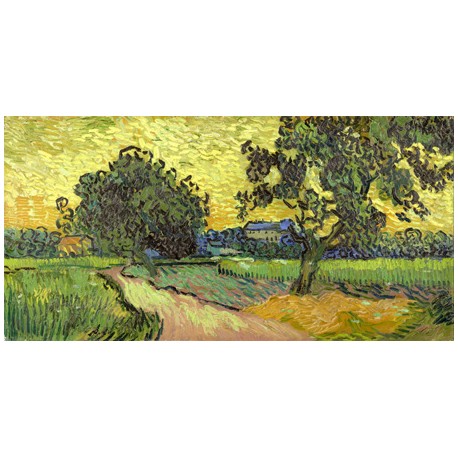 Van Gogh"Paesaggio all'imbrunire"-Stampa d'Autore con Misure a Scelta e su Supporti Diversi
