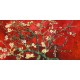 Van Gogh"Mandorlo in Fiore" variazione in rosso-Stampa d'Autore con Misure a Scelta e su Supporti Diversi