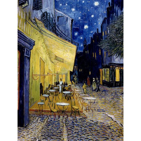 Vincent Van Gogh "Terrazza del Caffe' di notte"-Stampa ad Alta Risoluzione su Supporti Diversi con Misure a Scelta