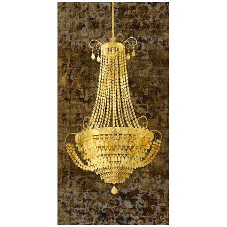 "Chandelier Panneau"Remi Dellal.Big Printed picture with Vertical Chandelier