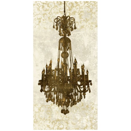 "Chandelier Panneau, 2"Remi Dellal.Big Printed picture with Vertical Chandelier in White
