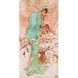 Mucha"Hiver"-Classical Author's Fine Art Picture for Home Decor