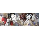 Lupin III "Kiss me"- quadri moderni astratti in rilievo dipinti a mano su base in Juta grezza