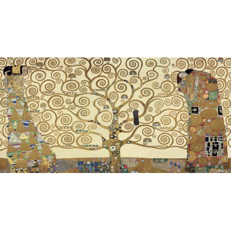 Gustav Klimt-L'albero della vita. Stampa Fine Art su Canvas ad alta risoluzione in Misure Multiple per Soggiorno o Camera