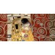 Gustav Klimt-Il Bacio (dettaglio in oro) Stampa Fine Art su Canvas ad alta risoluzione in Misure Multiple per Soggiorno o Camera