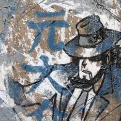 Jigen - Serie Lupin III Dipinto a mano su Juta grezza